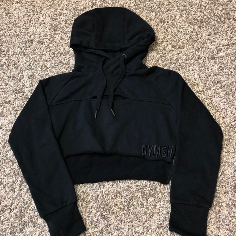 Gymshark Black Cropped Hoodie